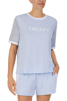 Трикотажный комплект (футболка + шорты) YI2922531 голубой DKNY