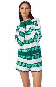 Трикотажный комплект (кофта, шорты) YI90002 зеленый DKNY